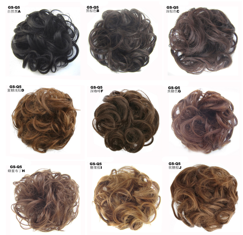 New Trendy Design Women Wavy Curly Messy Hair Bun Synthetic