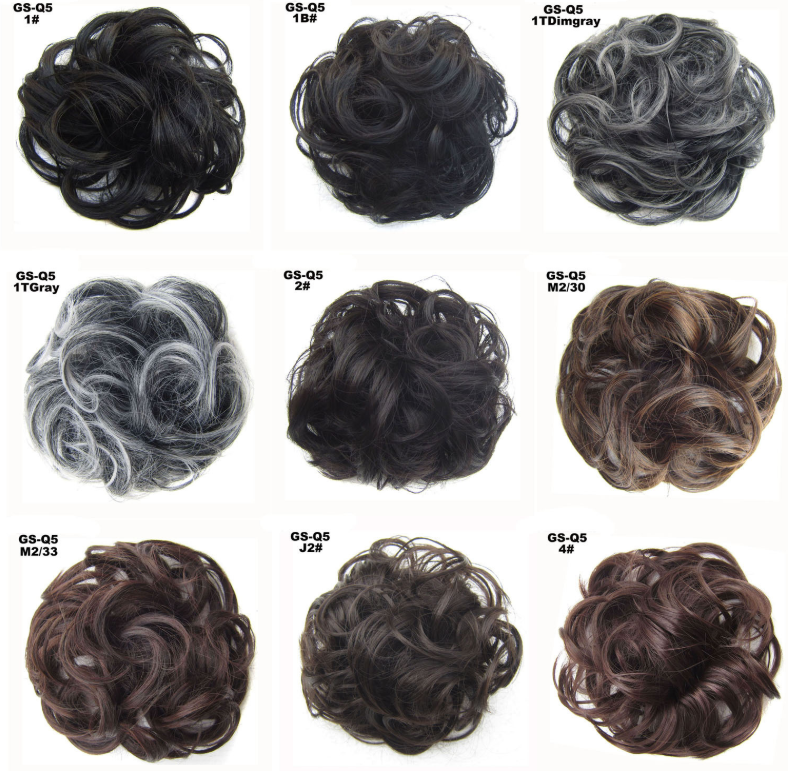 New Trendy Design Women Wavy Curly Messy Hair Bun Synthetic