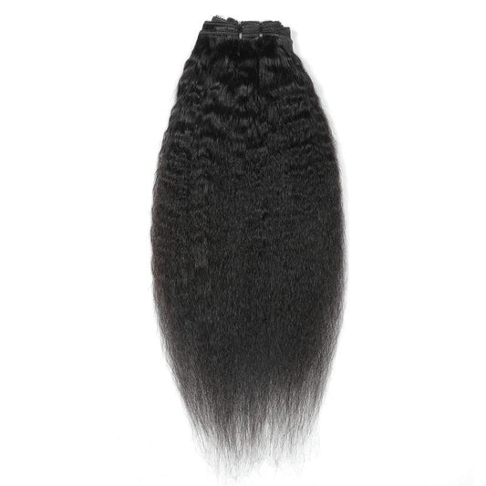 Kinky Straight ClipIn Human Hair Extensions Natural