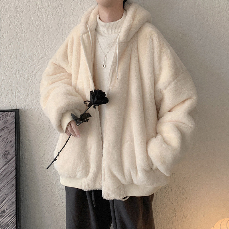 Autumn and Winter Loose and Thick All-Match Boys Plush Coat