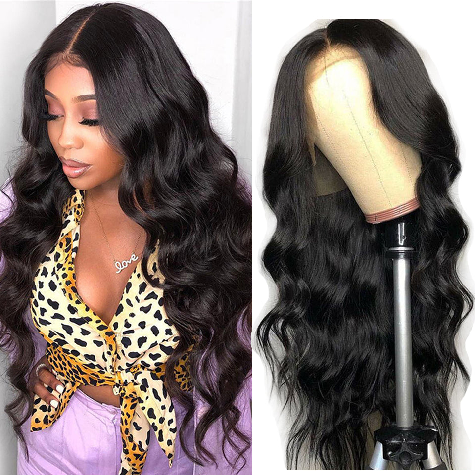 Chemical fiber black long curly hair wig