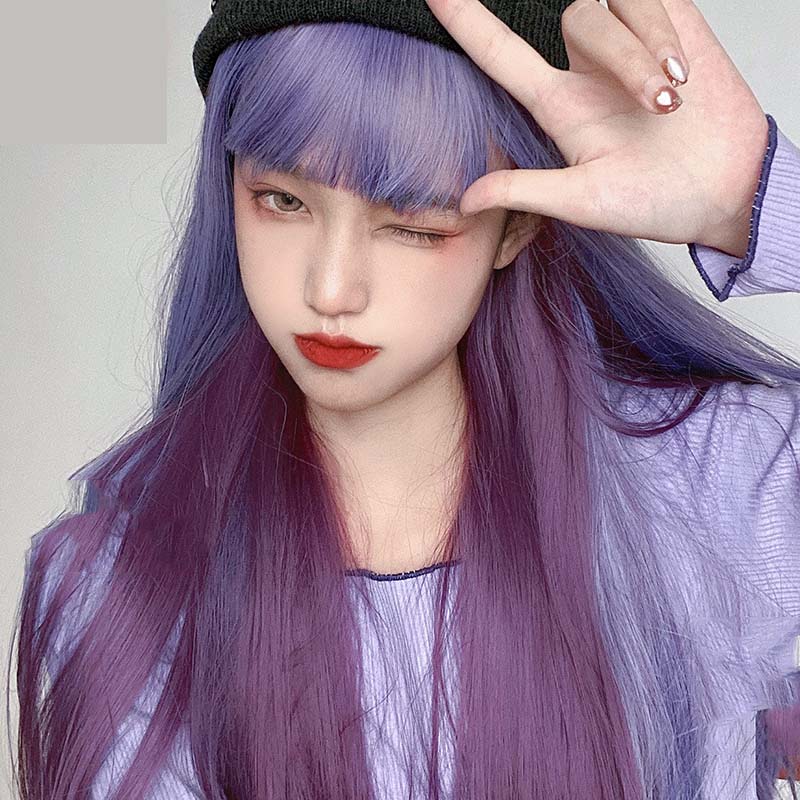 Wigs For Women With Gradient Long Straight Hair