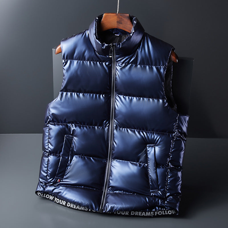 Men's Shiny Down Cotton Vest Jacket