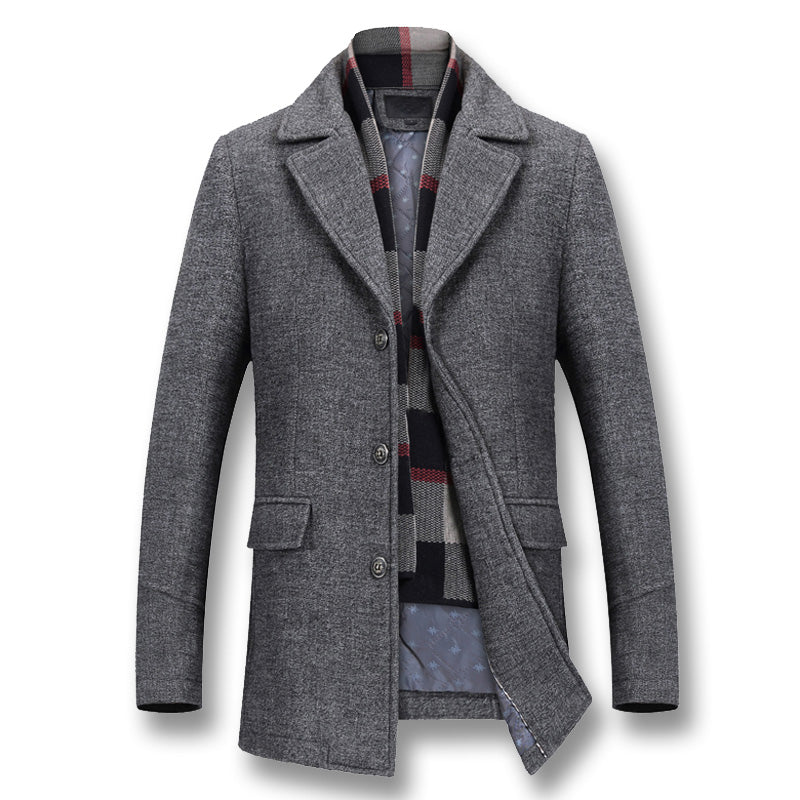 Woolen Men's Coat Casual Business Woolen Coat