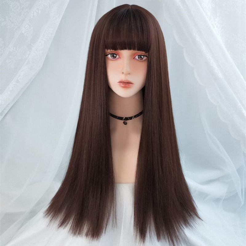 Air Bangs Long Straight Hair European And American Fashion Wig