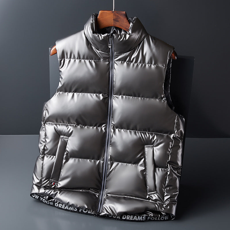 Men's Shiny Down Cotton Vest Jacket