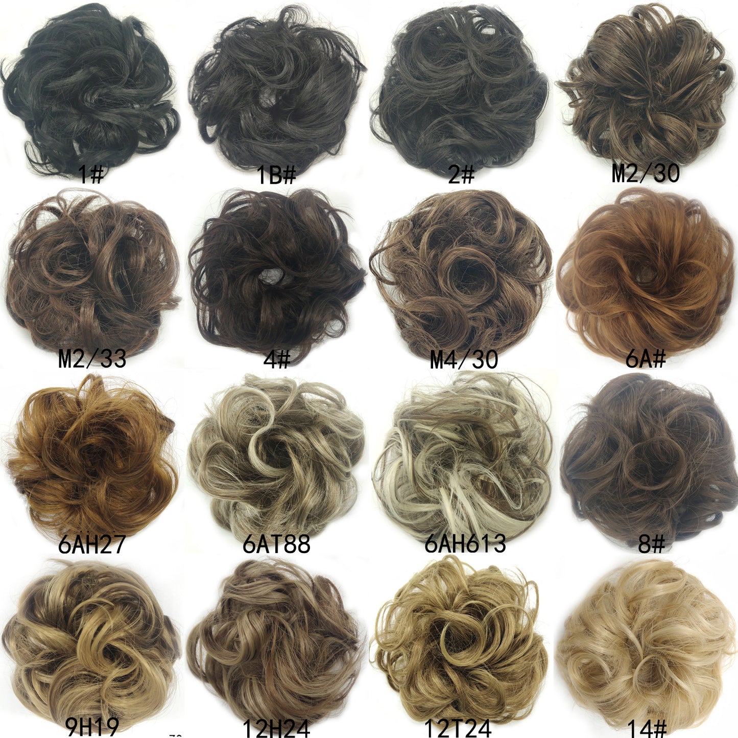 New Trendy Design Women Wavy Curly Messy Hair Bun Synthetic