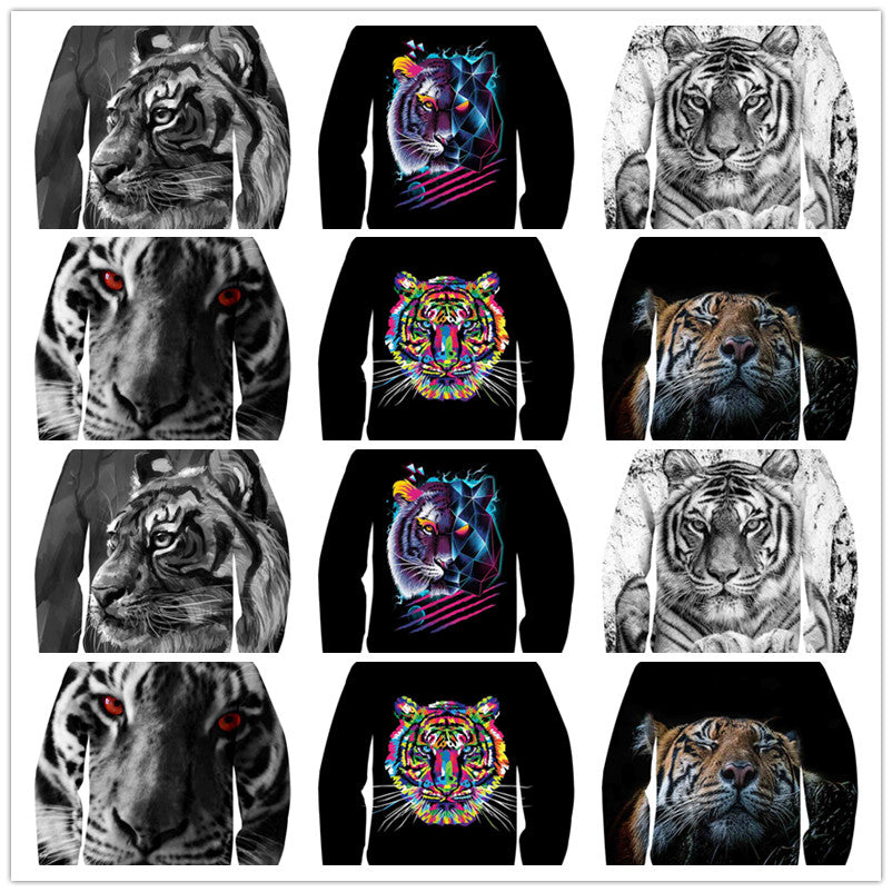 3D Personalized Animal Pattern Sports Top Unisex Tiger Series Hoodie