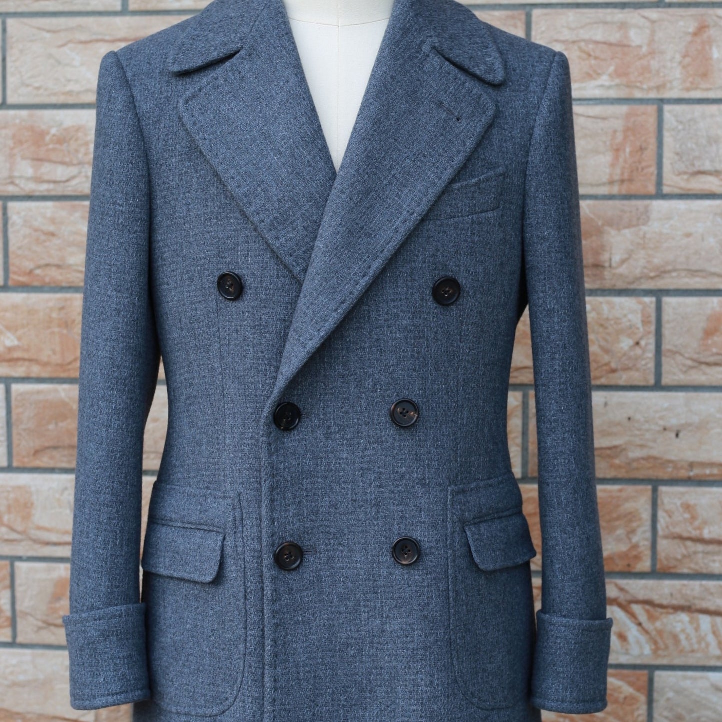 Men's Wool Double Breasted Polo Coat