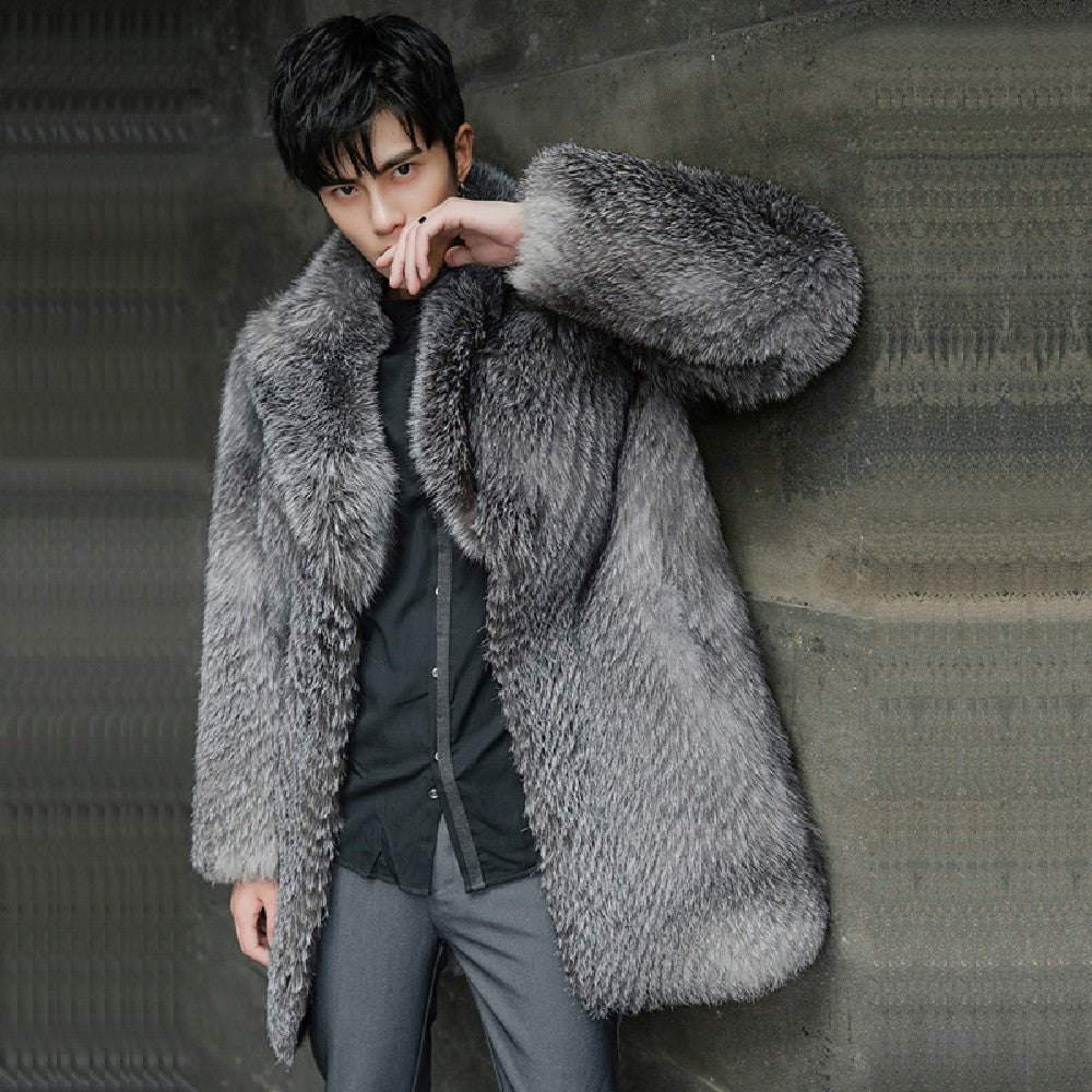 Men's Long Warm Mink Fur Coat