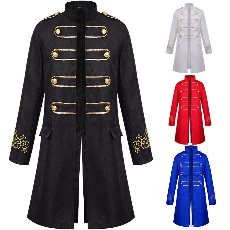 Men's Halloween Embroidered Jacket Stage Clothes