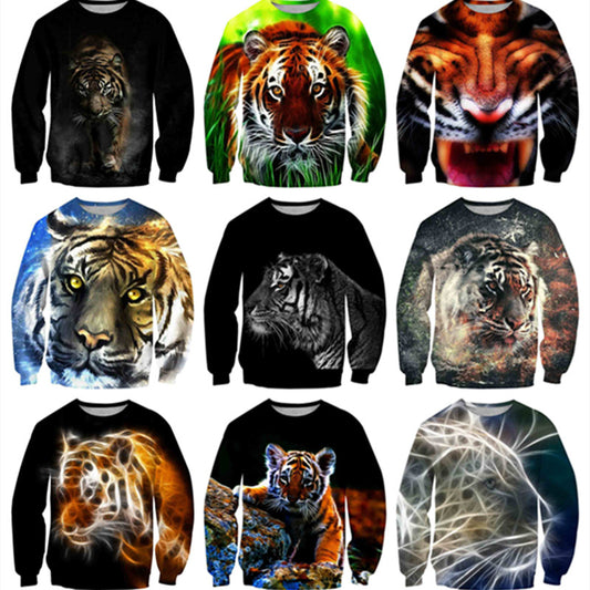 3D Personalized Animal Pattern Sports Top Unisex Tiger Series Hoodie