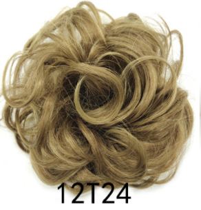 New Trendy Design Women Wavy Curly Messy Hair Bun Synthetic