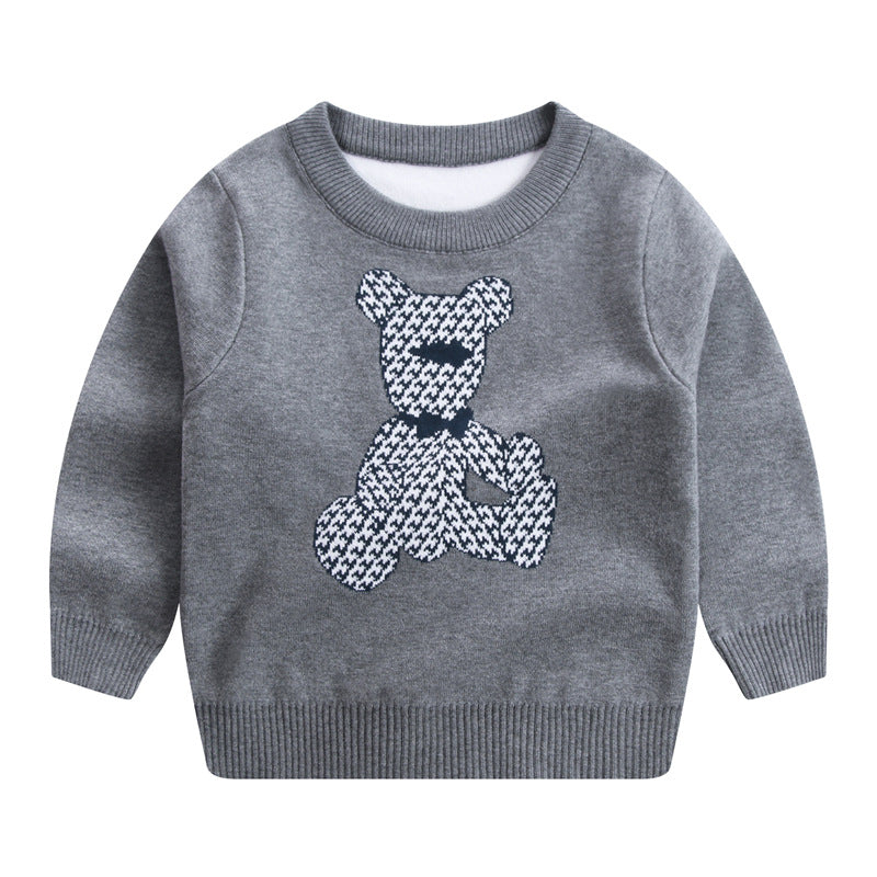 Double Layer Warm Sweater Knitwear Children's Bottoming Top