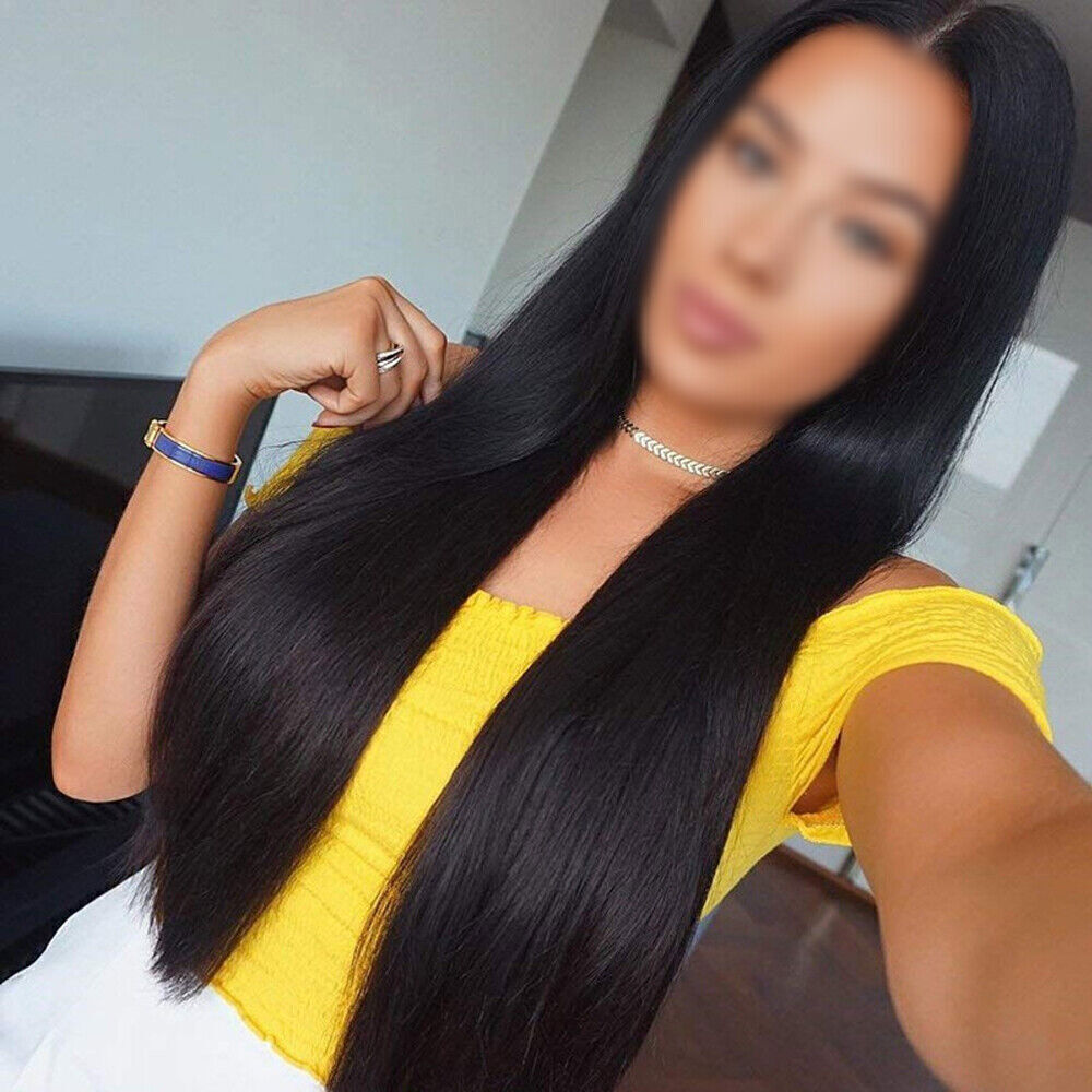 Women Black 70cm Long Straight Full Wigs Heat Resistant Synthetic Hair Wigs