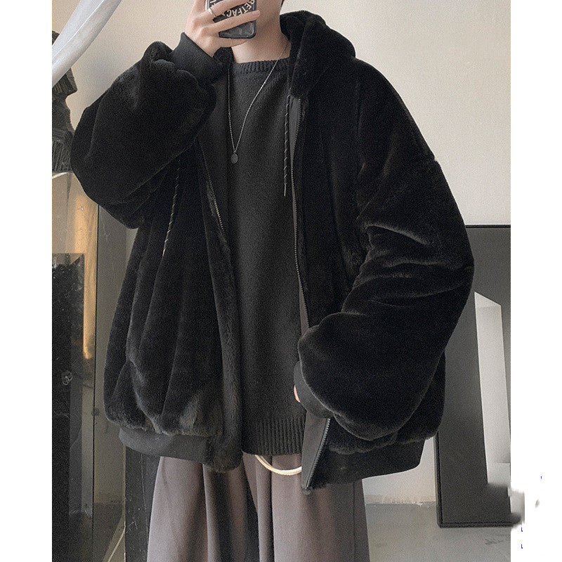 Autumn and Winter Loose and Thick All-Match Boys Plush Coat