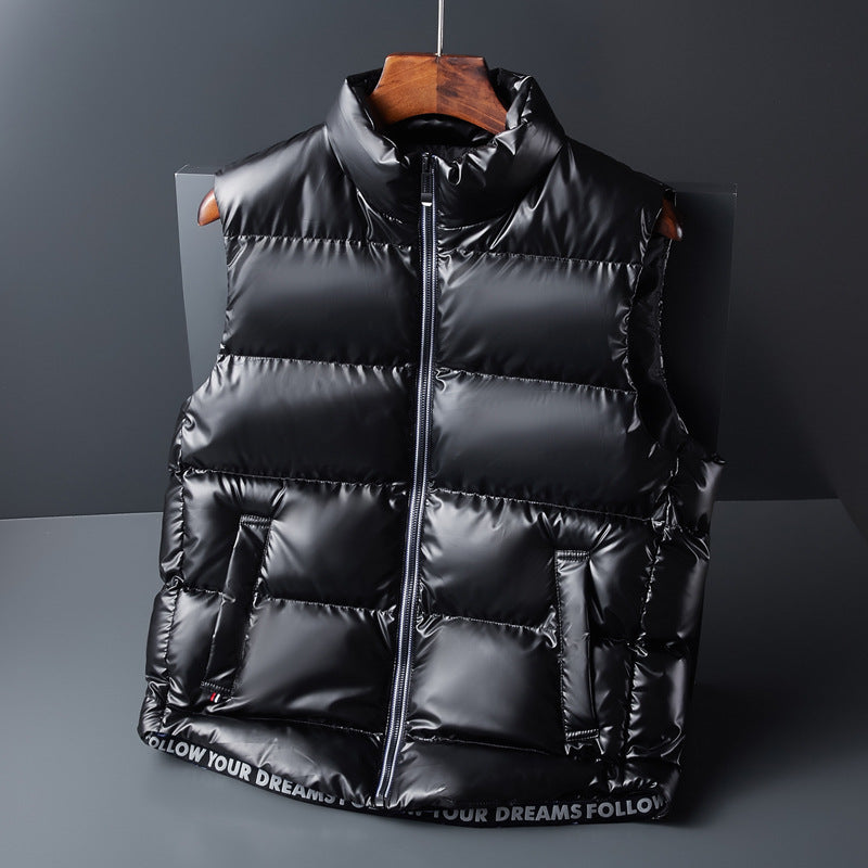 Men's Shiny Down Cotton Vest Jacket