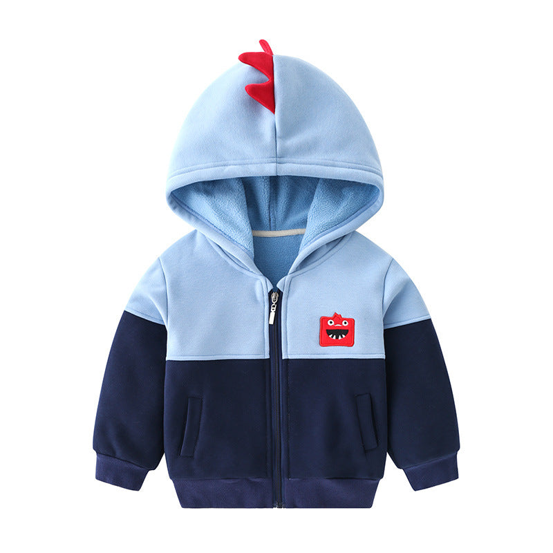 Children's Hooded Jacket And Fleece Boy Sweater