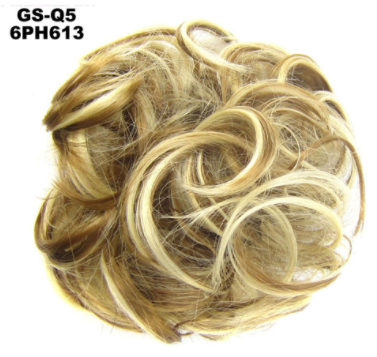 New Trendy Design Women Wavy Curly Messy Hair Bun Synthetic