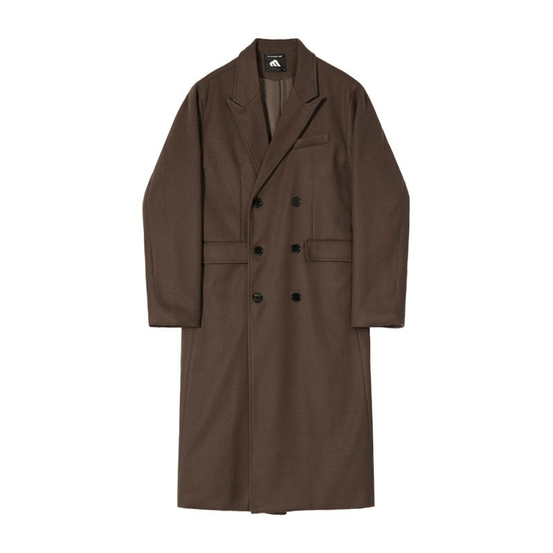 Men's Long Thick And Loose Woolen Coat