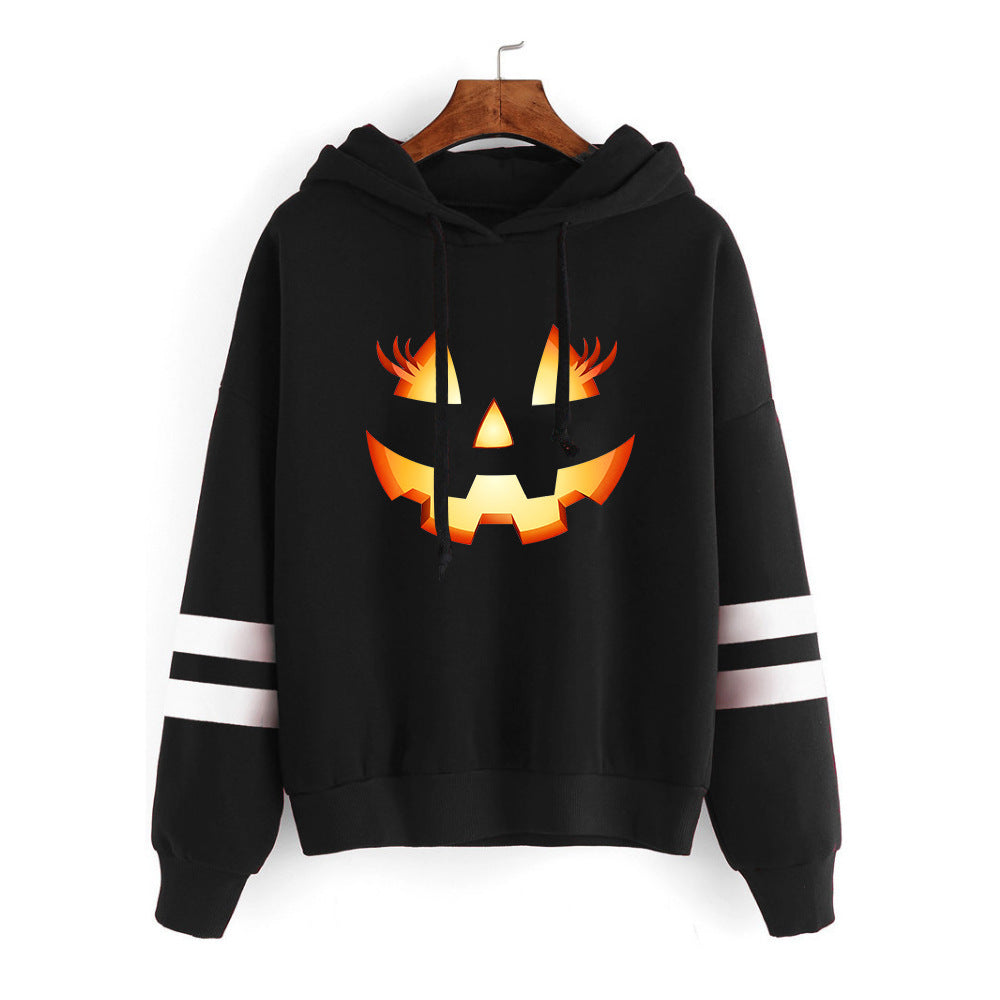 Halloween Creative Pumpkin Grimace Digital Printed Hood Sweater