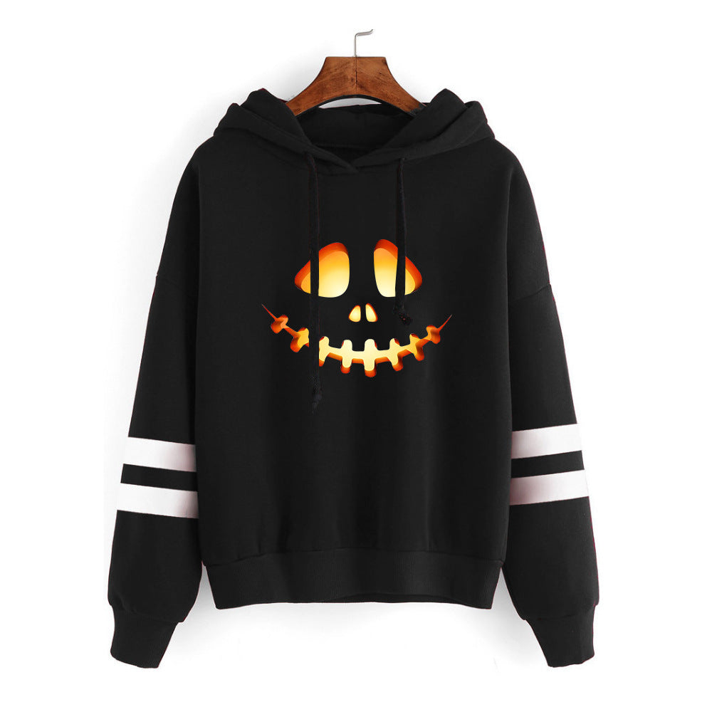 Halloween Creative Pumpkin Grimace Digital Printed Hood Sweater