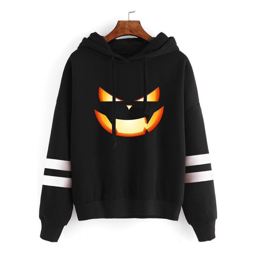 Halloween Creative Pumpkin Grimace Digital Printed Hood Sweater