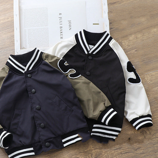 New Boys Handsome Baseball Uniform Coat Stand Collar Jacket