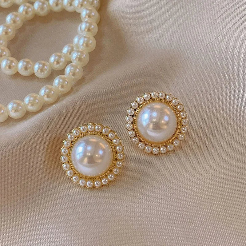 Jewelry CC Style Pearl Vintage Earrings