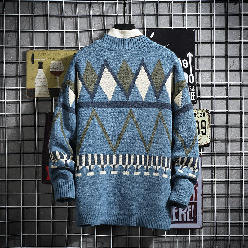 Autumn And Winter New Style Japanese Men's Handsome Knit Sweater Youth Cardigan Sweater