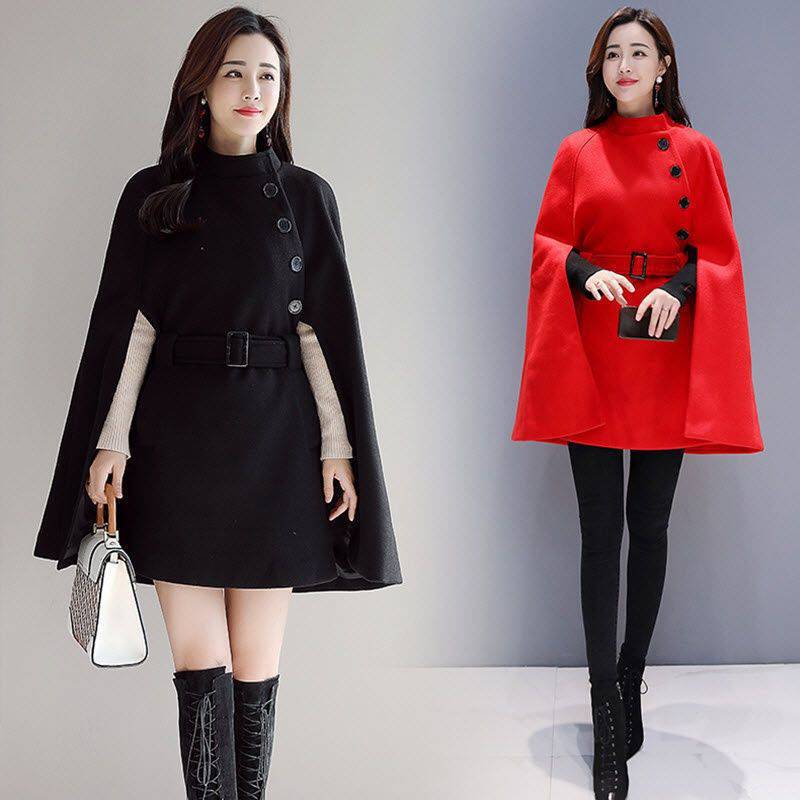 Winter Thickened Woolen Cloak Coat