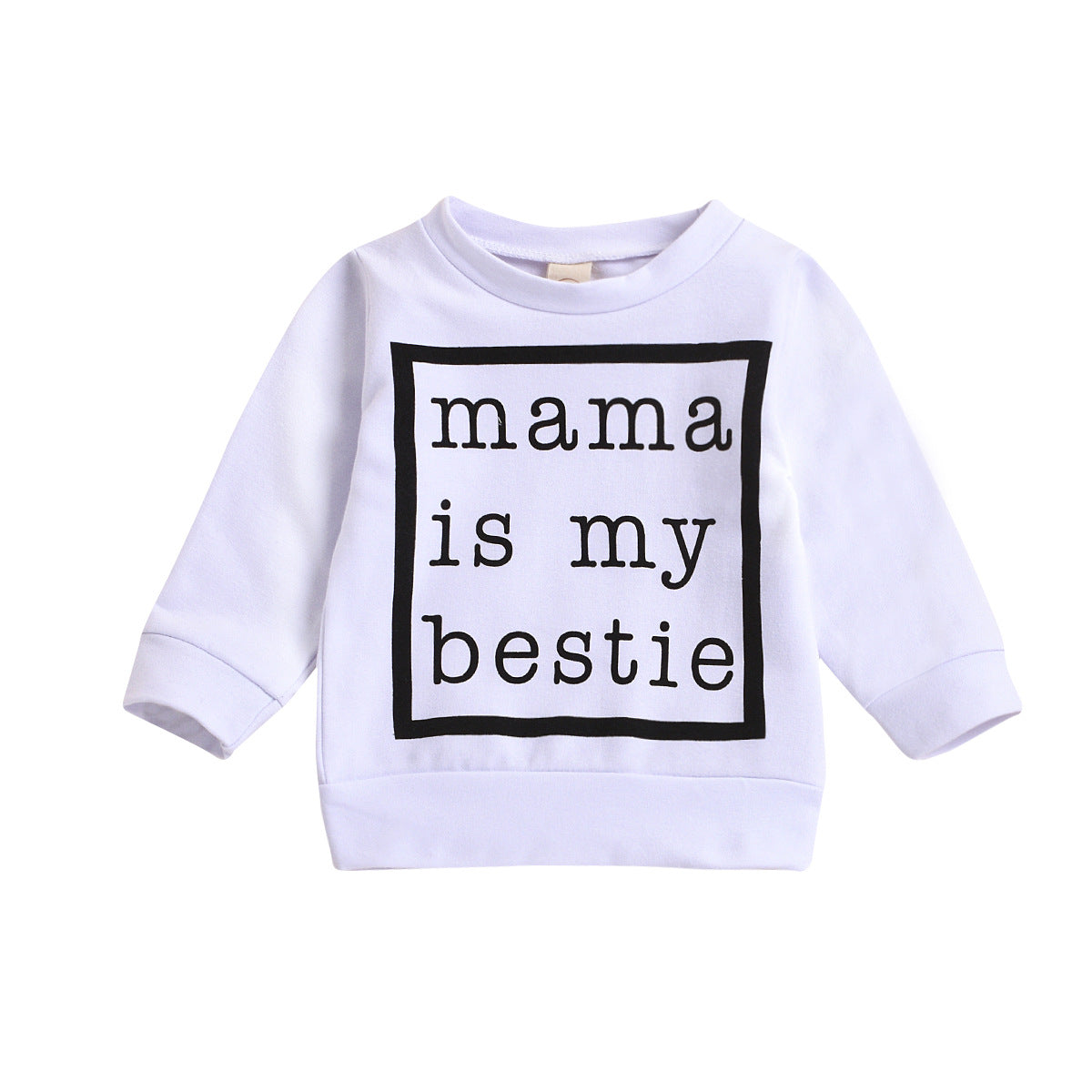 Hot Sale In Europe And America, Black And White Mama Letter Print Baby Pullover Sweater For Men And Women