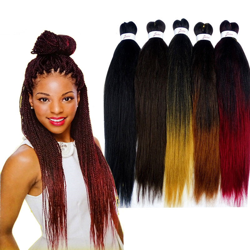 African Chemical Fiber Long Straight Cornrows Wigs