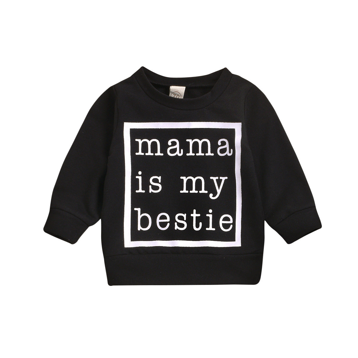 Hot Sale In Europe And America, Black And White Mama Letter Print Baby Pullover Sweater For Men And Women