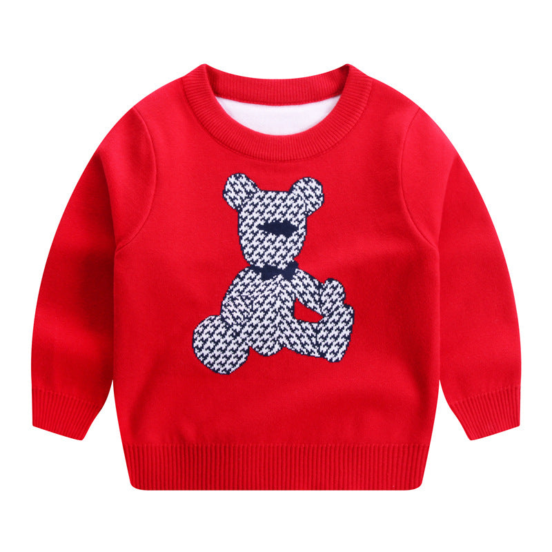 Double Layer Warm Sweater Knitwear Children's Bottoming Top