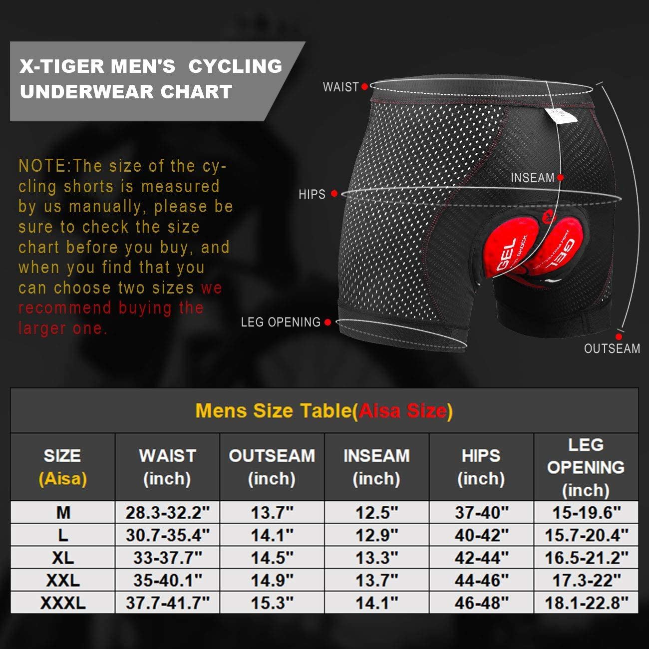 Padded Gel Cycling Underwear