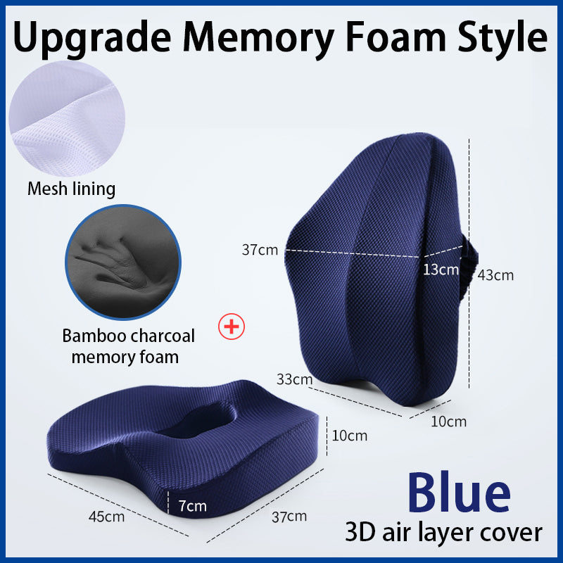 Memory Foam Seat Cushion with Back Support