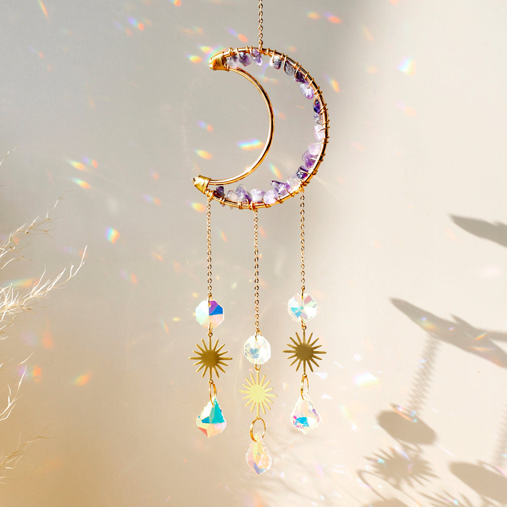 Moon Crystal Suncatcher Decor Prism