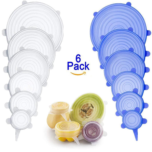 6x Silicone Cover Stretch Lids