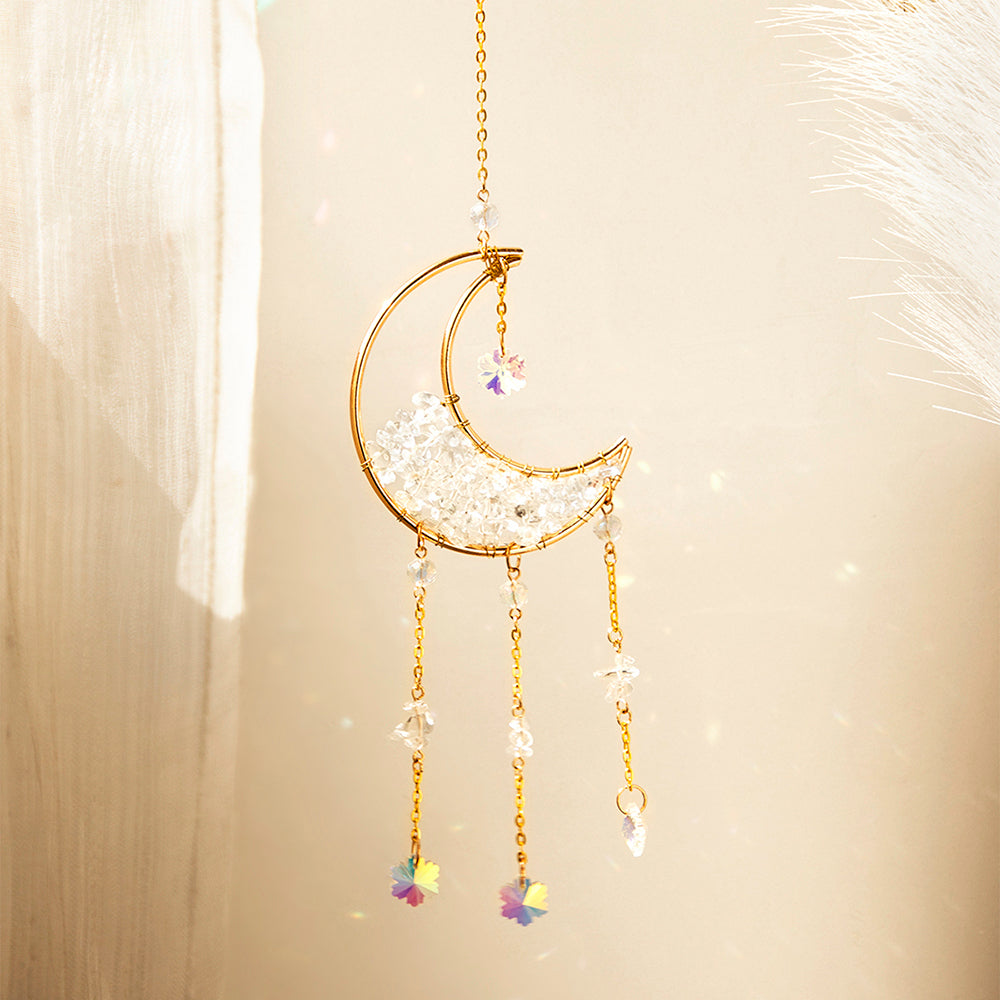 Moon Crystal Suncatcher Decor Prism