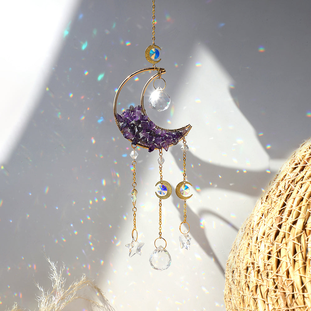 Moon Crystal Suncatcher Decor Prism