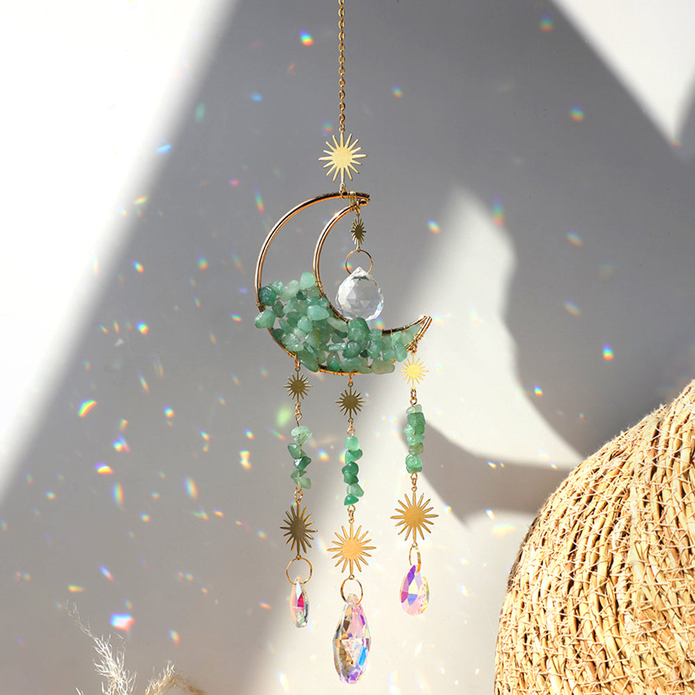 Moon Crystal Suncatcher Decor Prism