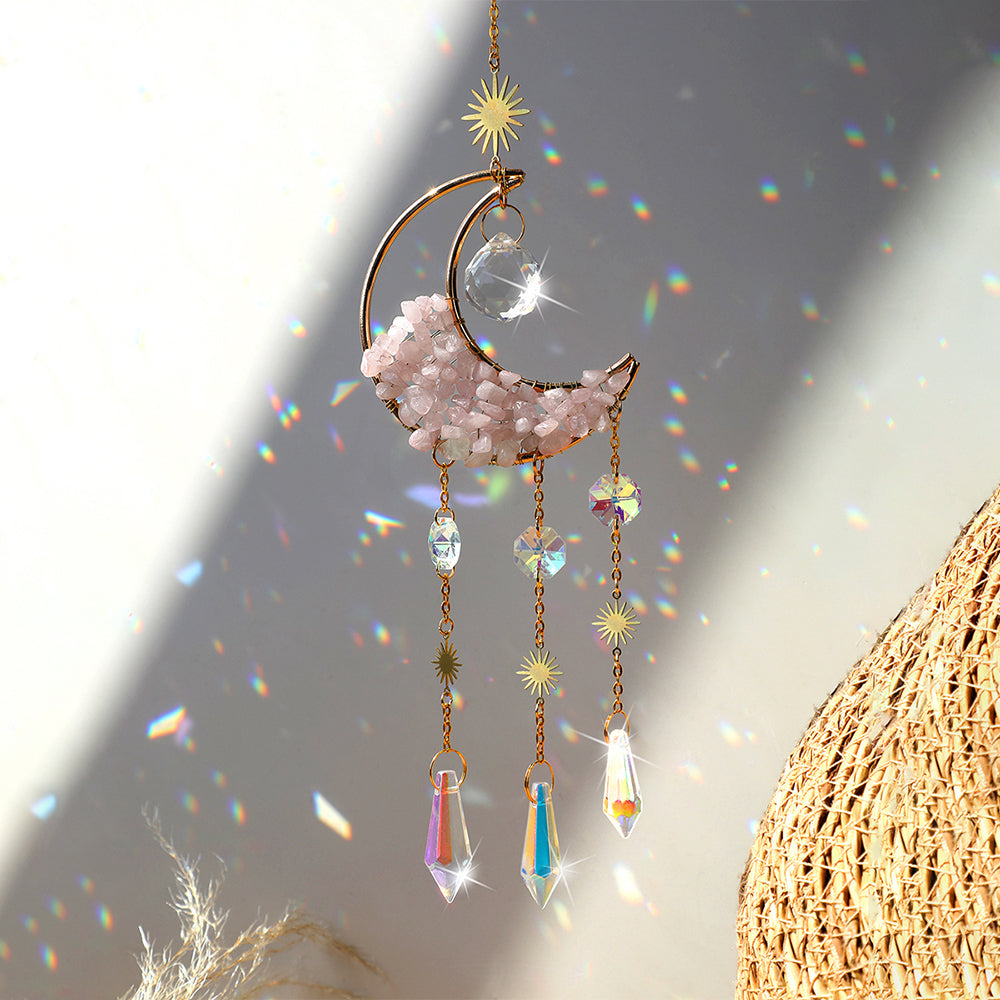 Moon Crystal Suncatcher Decor Prism