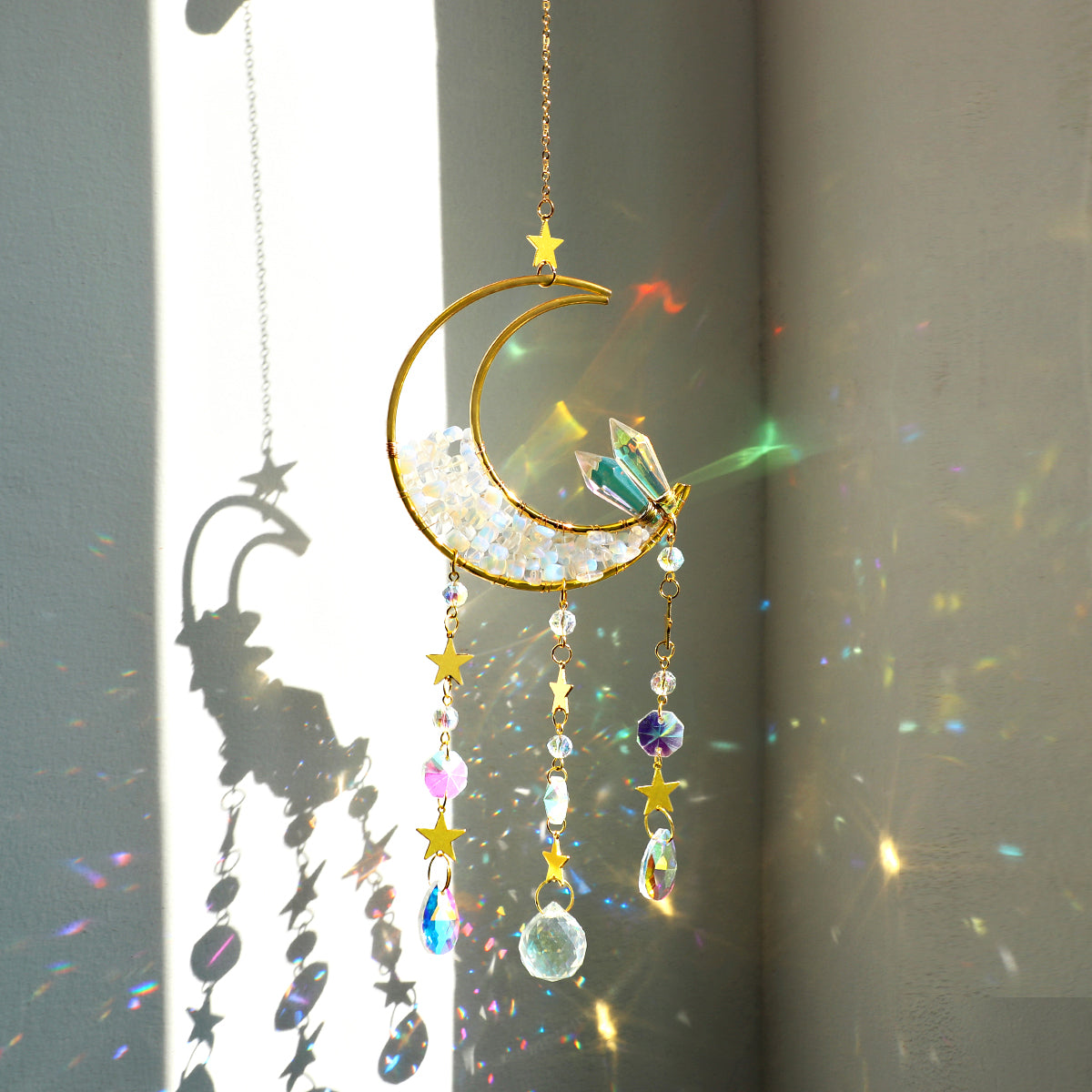 Moon Crystal Suncatcher Decor Prism