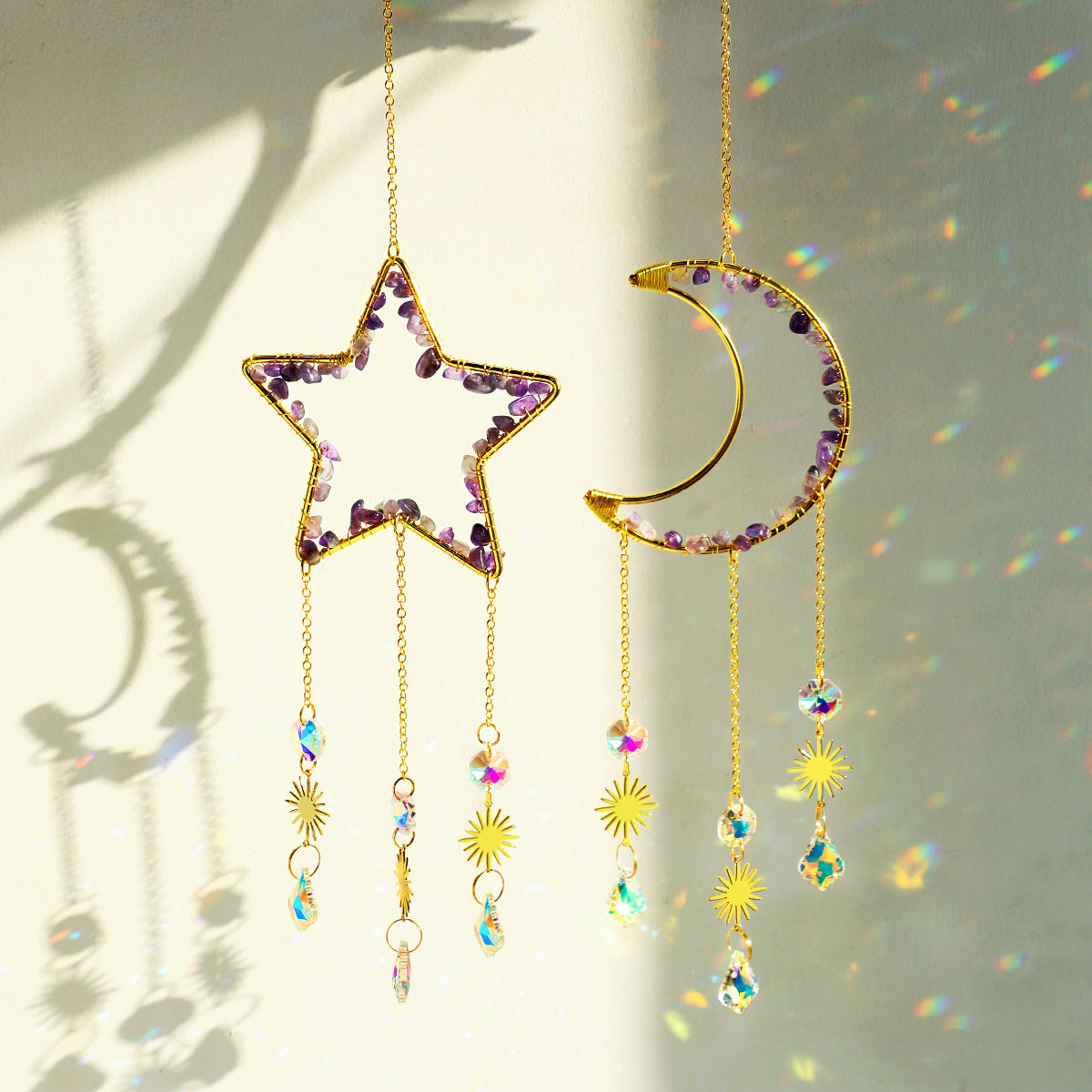 Moon Crystal Suncatcher Decor Prism