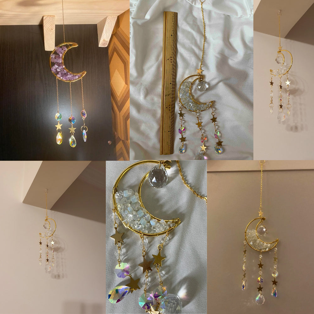 Moon Crystal Suncatcher Decor Prism