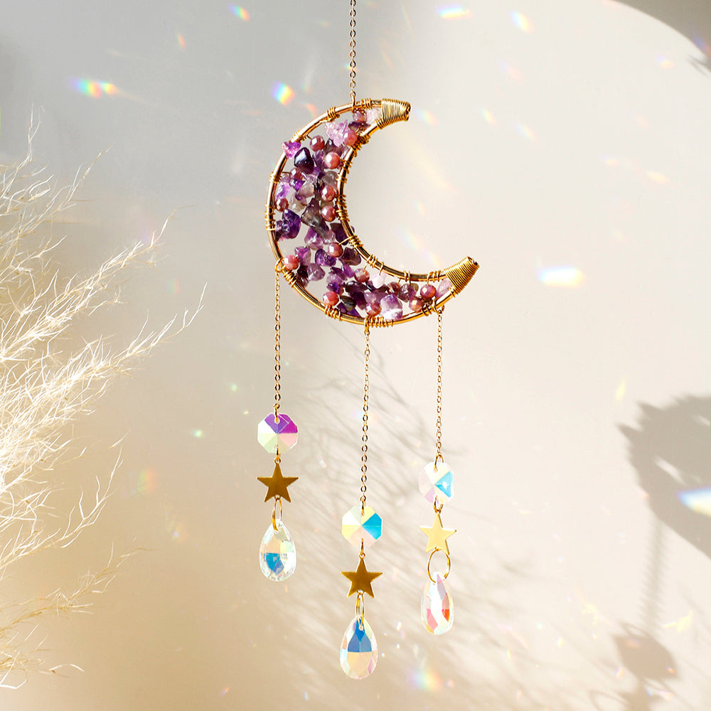 Moon Crystal Suncatcher Decor Prism